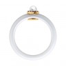 Белое керамическое золотое кольцо с бриллиантами и жемчугом
