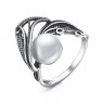Кольцо кружевное из серебра с жемчугом