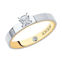 Золотое помолвочное кольцо с бриллиантами SOKOLOV