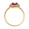 Кольцо золотое с бриллиантами и рубином