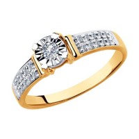 Стильное кольцо из золота с бриллиантами 