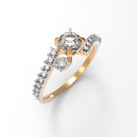 Золотое кольцо с Swarovski 