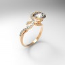 Золотое стильное кольцо со Swarovski 
