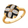 Кольцо SOKOLOV с бесцветными и черными бриллиантами из золота  