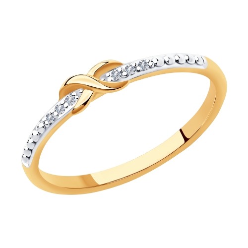 Кольцо с бриллиантами из золота  
