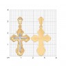 Крестик из комбинированного золота с гравировкой 