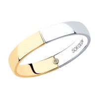 Кольцо из комбинированного золота с бриллиантом SOKOLOV