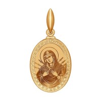 Подвеска иконка (Божьей Матери) из золота  