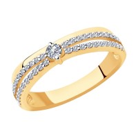 Кольцо с бриллиантами из золота    
