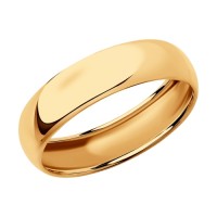 Бухтированное обручальное кольцо из красного золота           
