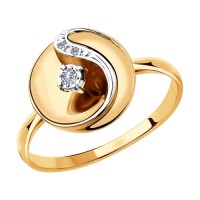 Круглое золотое кольцо SOKOLOV с бриллиантами      