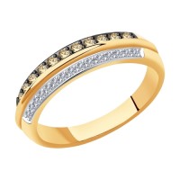 Кольцо с разными бриллиантами из золота 