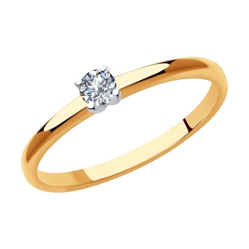 Кольцо с бриллиантом из золота   