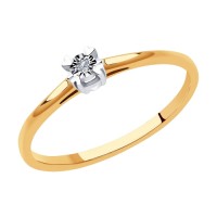 Кольцо с бриллиантом из золота       