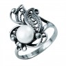 Ажурное кольцо из серебра с жемчугом 