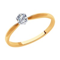 Кольцо с бриллиантом из золота        
