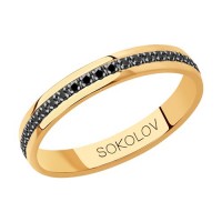Обручальное кольцо из золота с черными бриллиантами