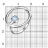 Круглое кольцо из серебра с голубым фианитом