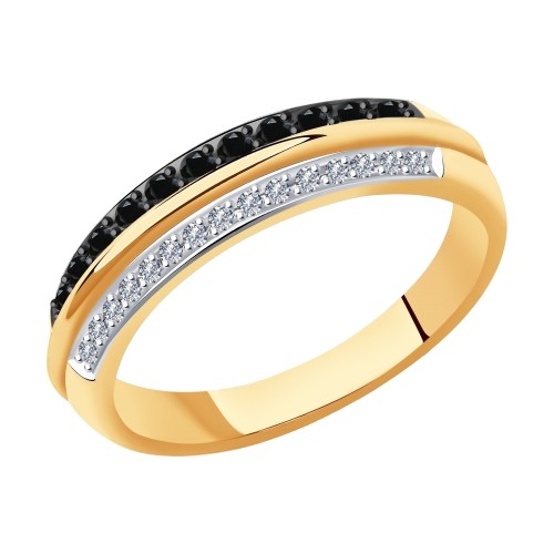 Кольцо с разными бриллиантами из золота  