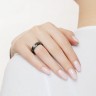 Черное керамическое кольцо с белым золотом и бриллиантом