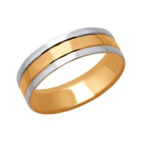 Кольцо обручальное из комбинированного золота 5,5мм        