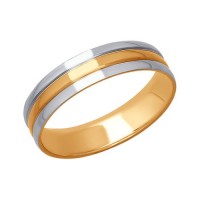 Кольцо обручальное из комбинированного золота 5 мм        