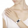 Серебряные женские наручные часы  с фианитами