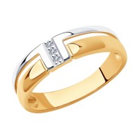 Кольцо с бриллиантами SOKOLOV из комбинированного золота