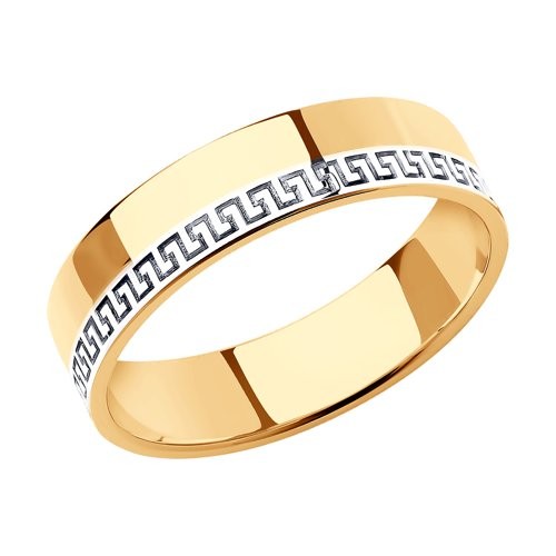 Кольцо обручальное из комбинированного золота 4 мм          