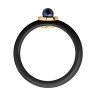 Черное золотое керамическое кольцо с жемчугом и бриллиантами