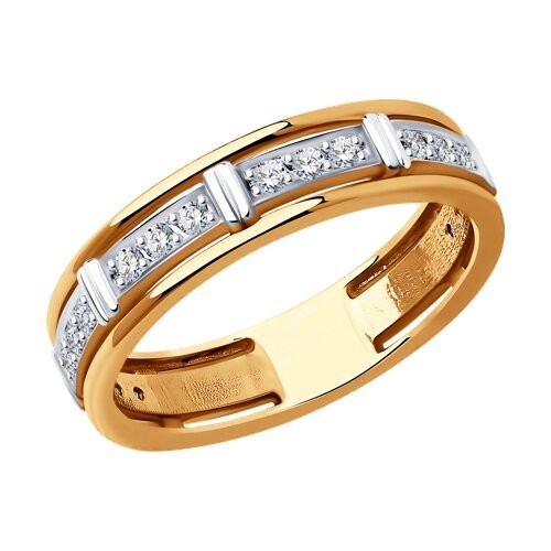 Обручальное кольцо с бриллиантами из золота 