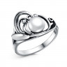 Серебряное кружевное кольцо с жемчугом