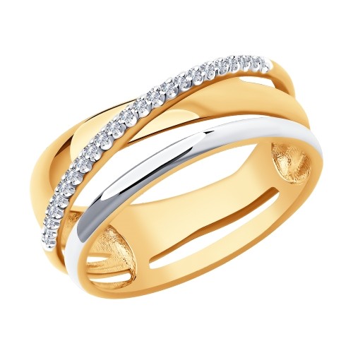 Кольцо с бриллиантами SOKOLOV из комбинированного золота 