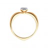 Стильное кольцо из комбинированного золота с бриллиантом 