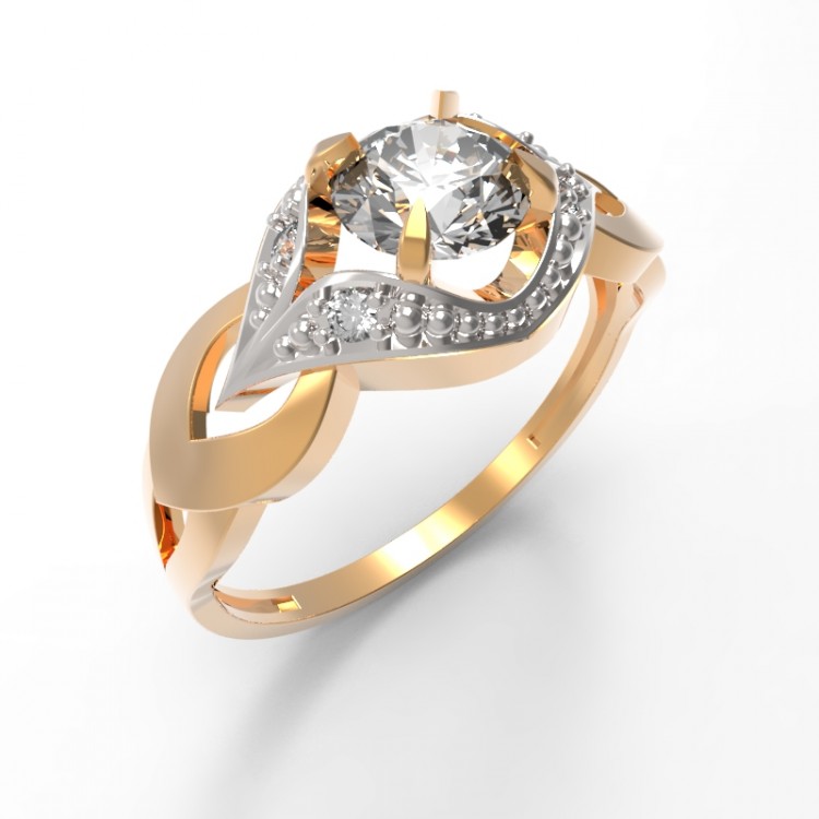 Кольцо из золота с кристаллами Swarovski