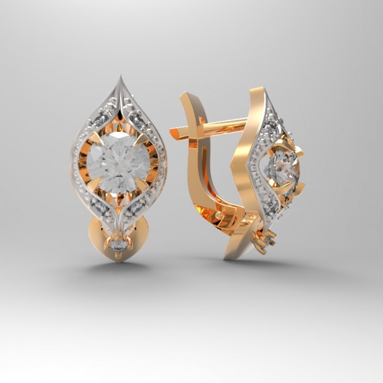 Серьги из золота с кристаллами Swarovski