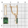 Позолоченные серьги из серебра с фианитом изумруд