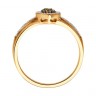 Кольцо из золота с бриллиантами коньяк и бесцветными