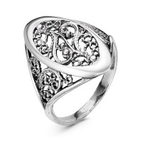 Стильное ажурное кольцо из серебра