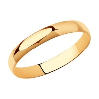 Обручальное классическое кольцо 4 мм из красного золота