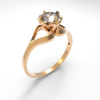 Кольцо из золота с кристаллом Swarovski    