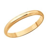 Обручальное классическое кольцо 2,5 мм из красного золота
