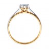 Кольцо из комбинированного золота с родированием и бриллиантом