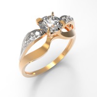 Кольцо золотое с кристаллами Swarovski