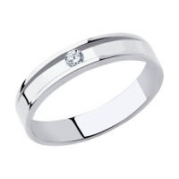 Обручальное кольцо SOKOLOV из белого золота с бриллиантом 