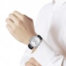 Наручные серебряные мужские часы с хронографом 