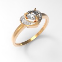 Кольцо из золота с кристаллами Swarovski    
