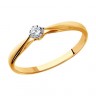 Помолвочное кольцо из красного золота с бриллиантом 