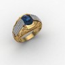Золотое мужское кольцо с ситаллом топаз Лондон