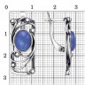 Серьги из серебра с синей вставкой кошачий глаз